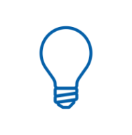 Icon representing a lightbulb